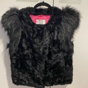 Black faux fur vest